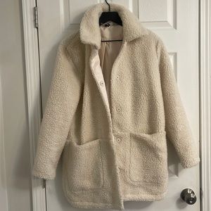 SHERPA COAT, CREAM WHITE